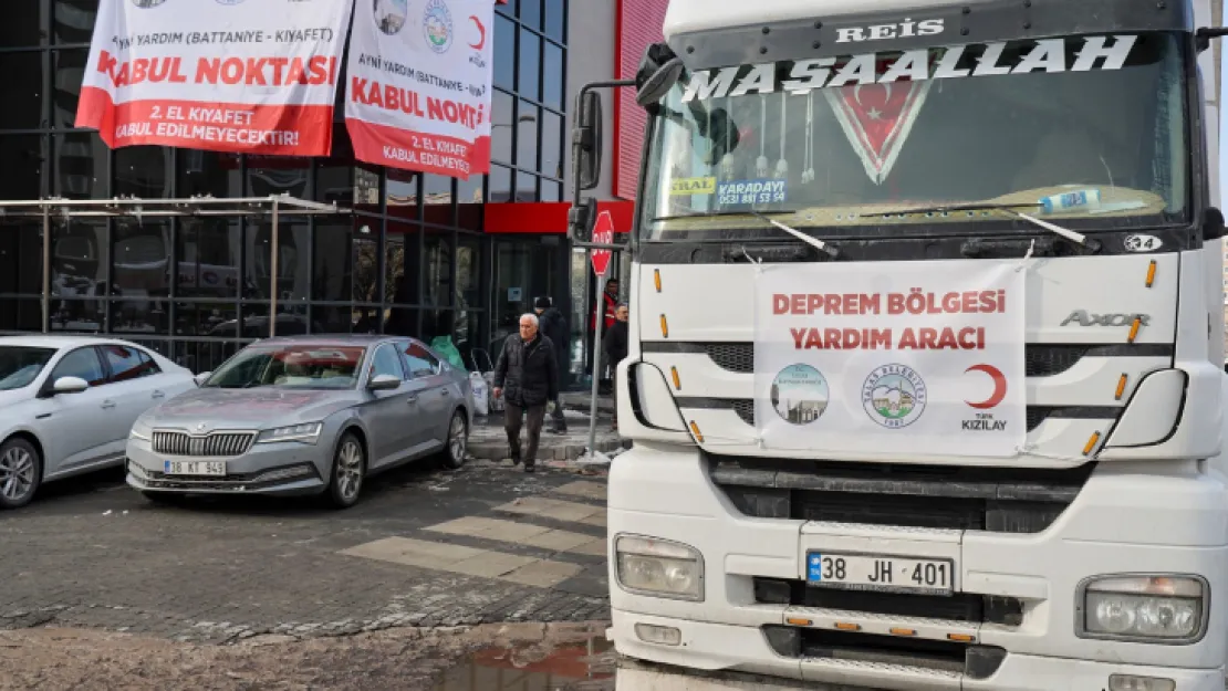 Talas, deprem bölgesine 16 TIR yardım gönderdi