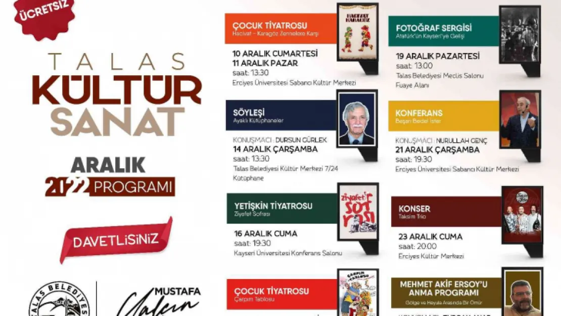 Talas'ta kültür sanat dolu Aralık ayı