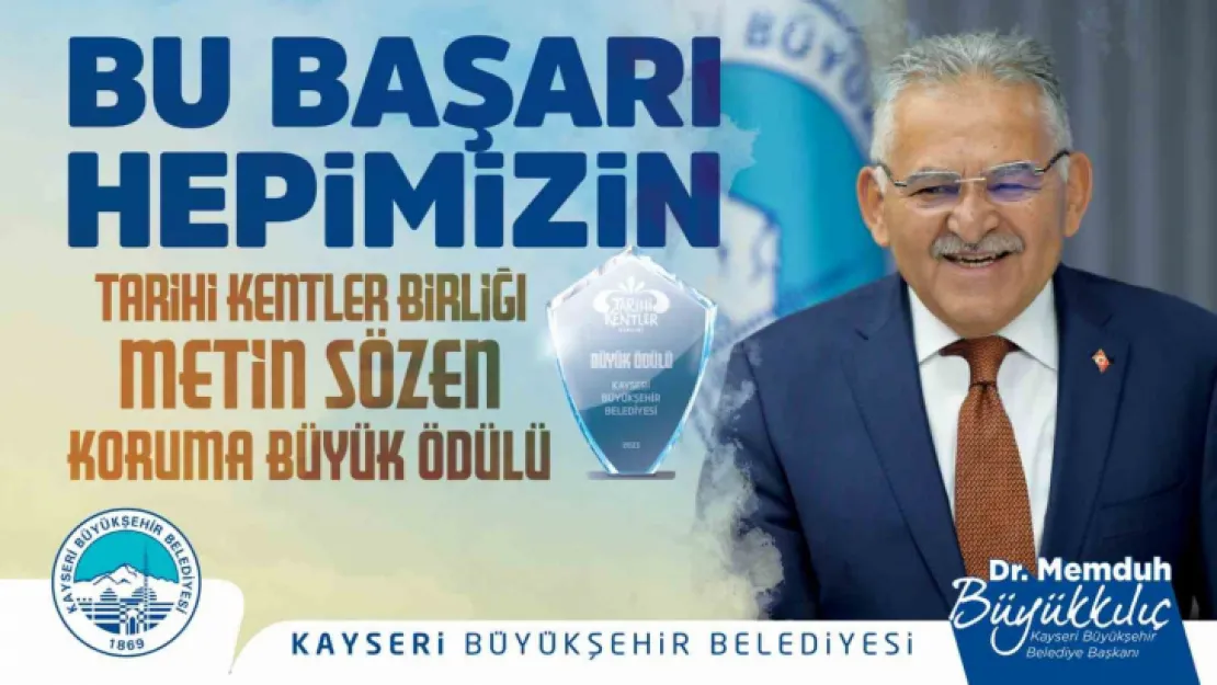 Tarihine sahip çıkan büyükşehirin 2 proje, 8 uygulamasına büyük ödül