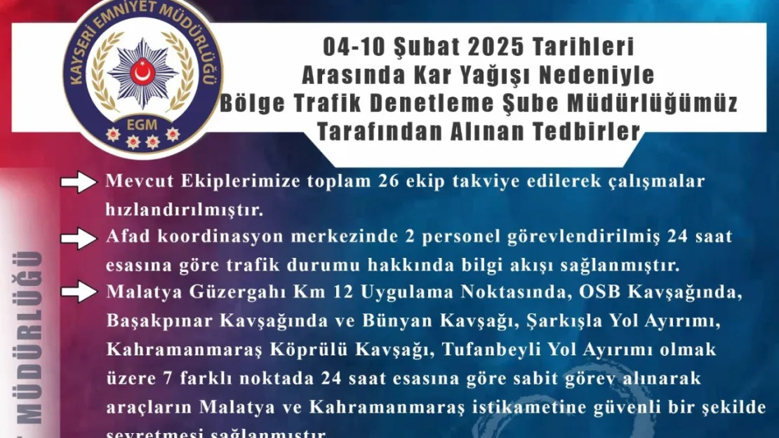 Trafik ekipleri yoğun kar yağışı nedeniyle  çalışmalara hız verdi