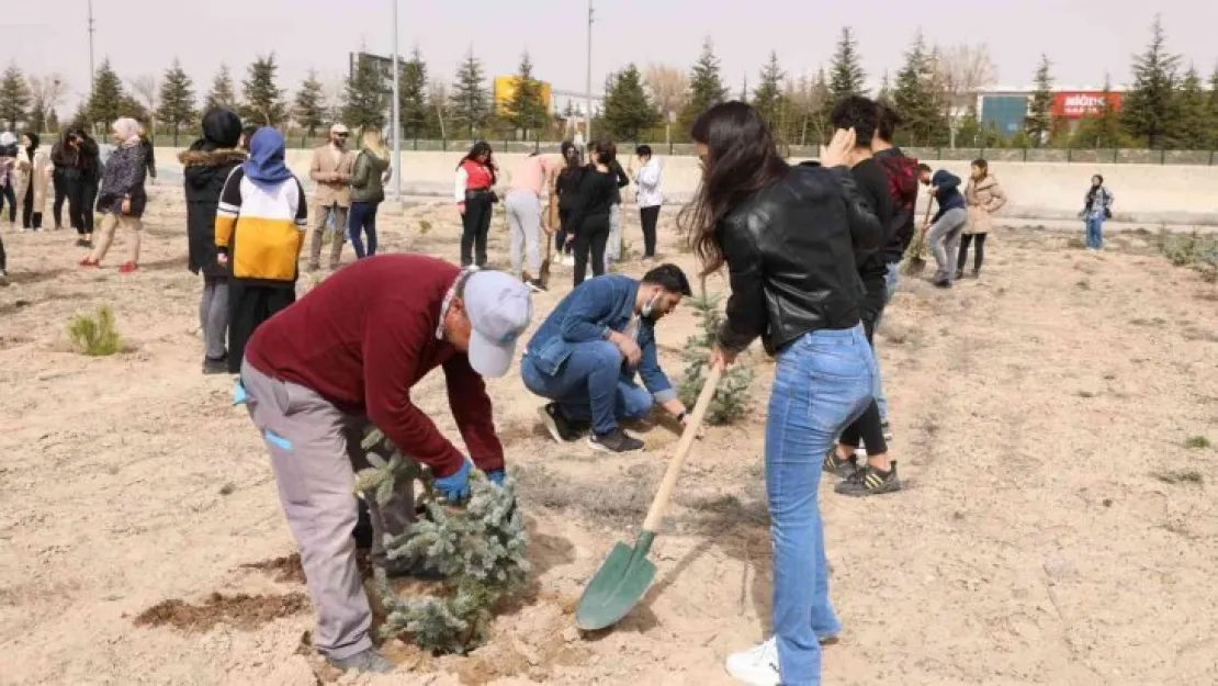 Üniversitede 500 fidan toprakla buluştu