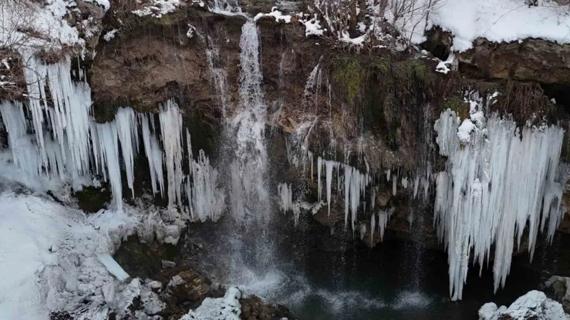 Yıldız şelalesi kış güzelliğine büründü