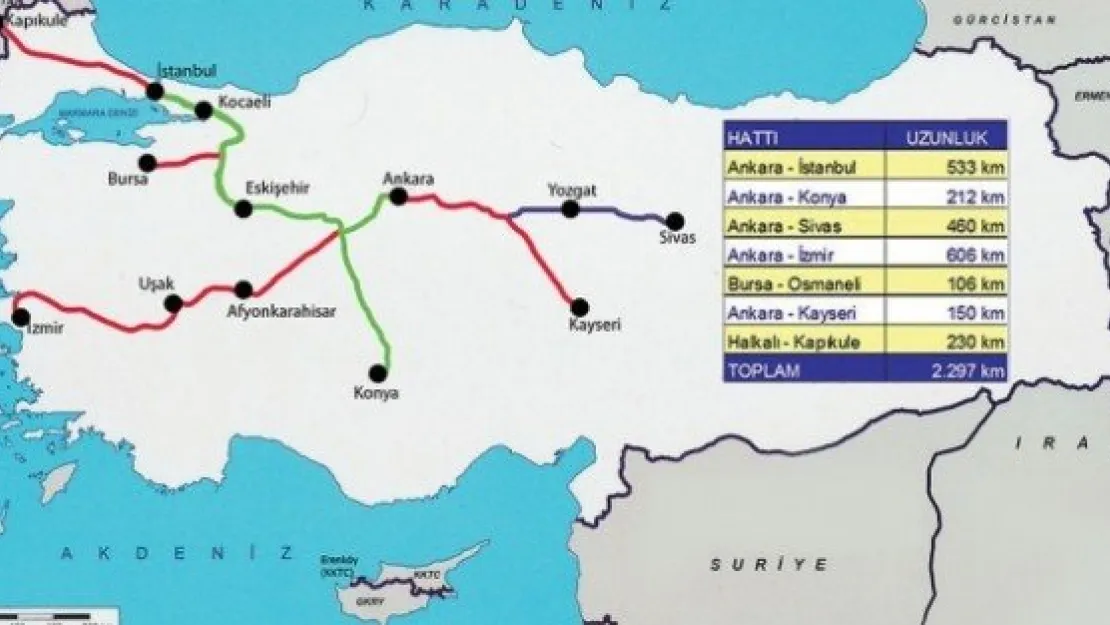 Yüksek Hızlı Tren'le birbirine bağlanacak 14 şehir