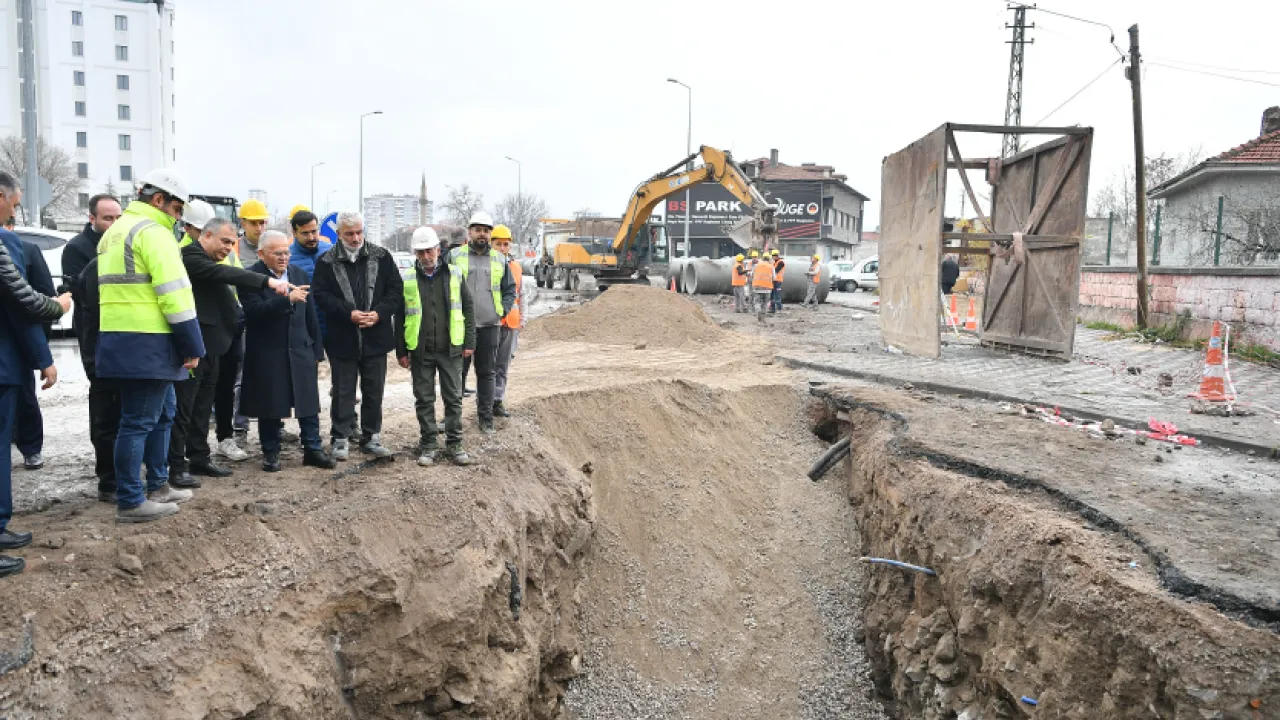 Kayseri'de Kartal Kavşağı Altyapı Çalışmaları Hızla İlerliyor