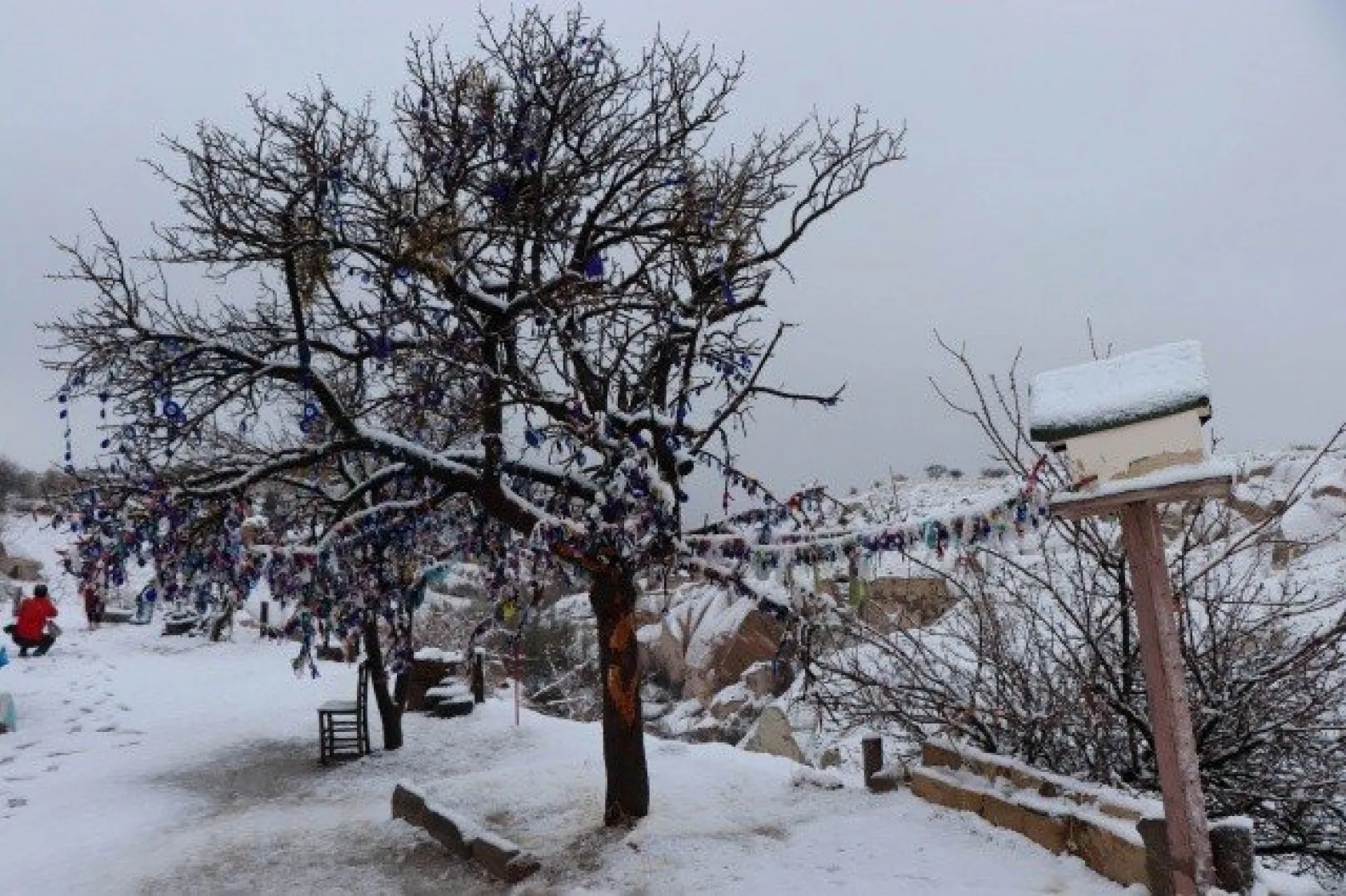 Kapadokya'da Kar Kartpostallık Görüntüler Ortaya Çıkardı