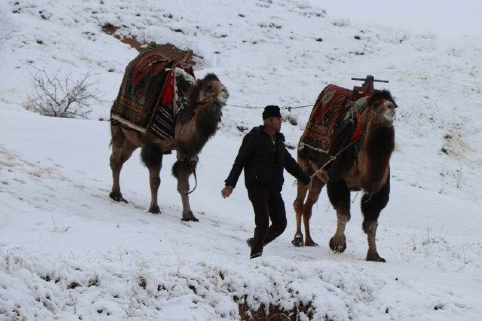 Kapadokya'da Kar Kartpostallık Görüntüler Ortaya Çıkardı