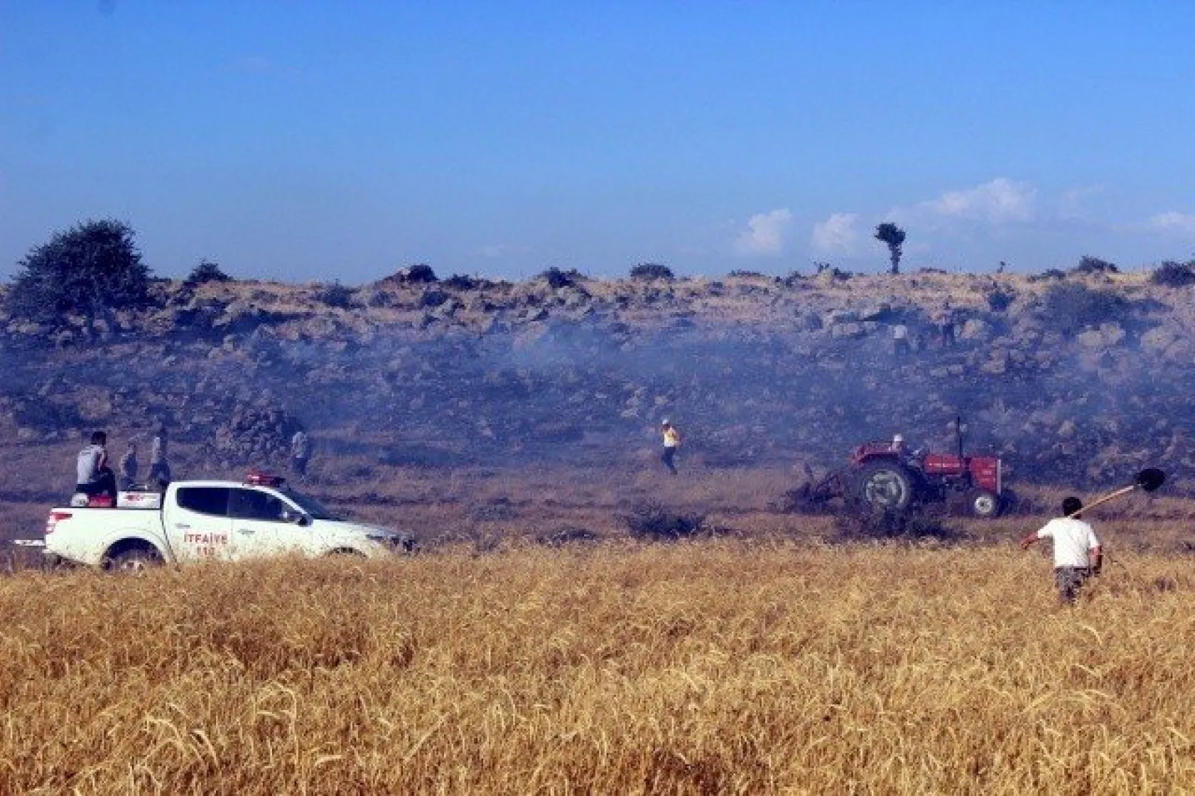 Tarla yangınında çiftçilerin 2 yıllık emeği kül oldu