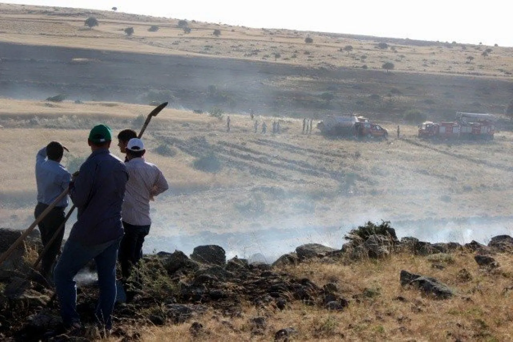 Tarla yangınında çiftçilerin 2 yıllık emeği kül oldu