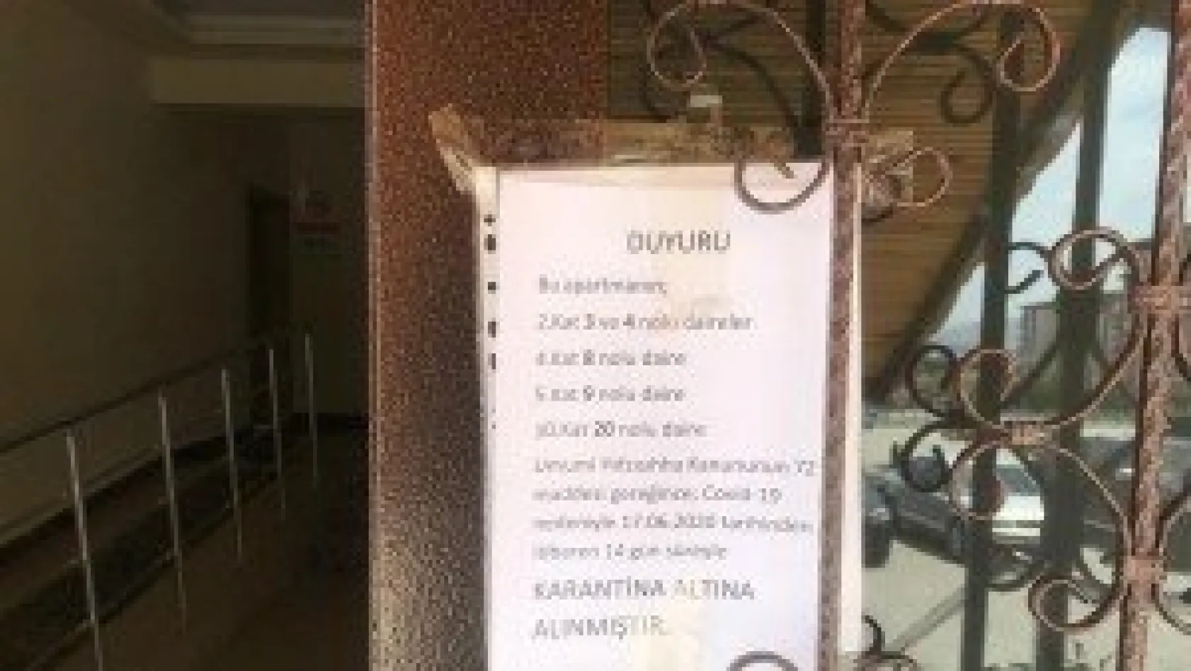 Kayseri'de iki apartman daha karantinaya alındı