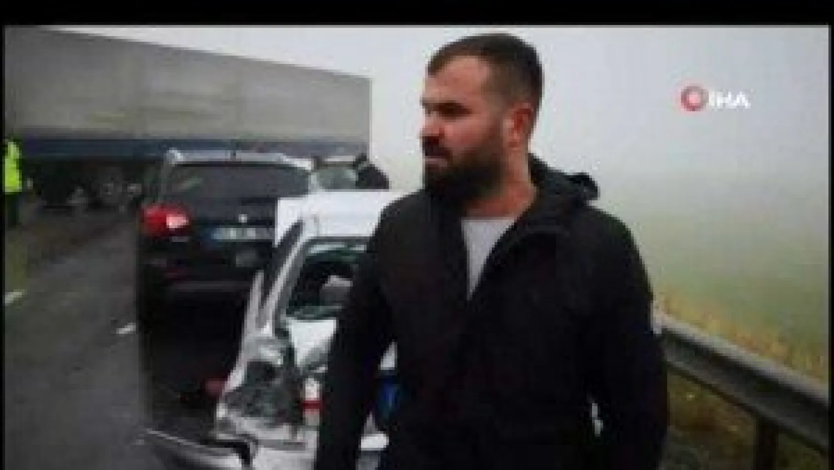 Aksaray'da Sisli Havada 10 Araç Birbirine Girdi: 2 Yaralı