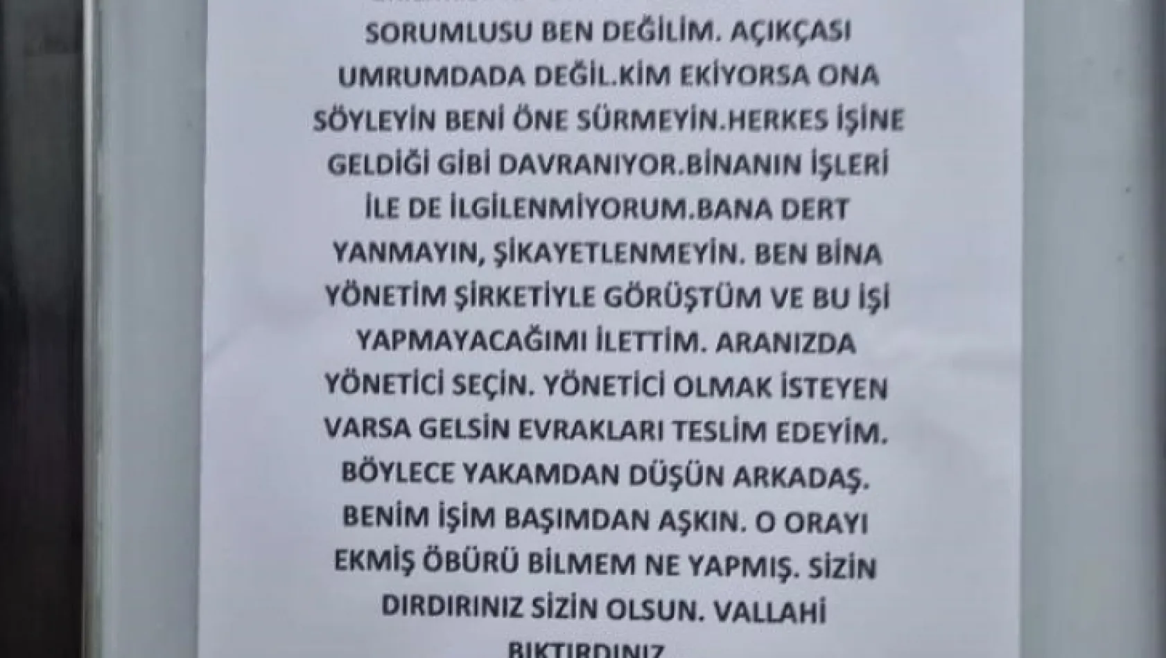 Bina yöneticisinin güldüren isyanı: 'Yakamdan düşün, vallahi bıktırdınız'