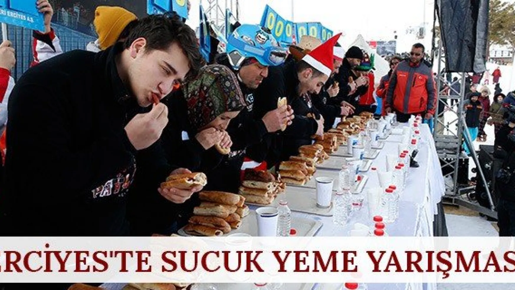 Erciyes'te sucuk yeme yarışması