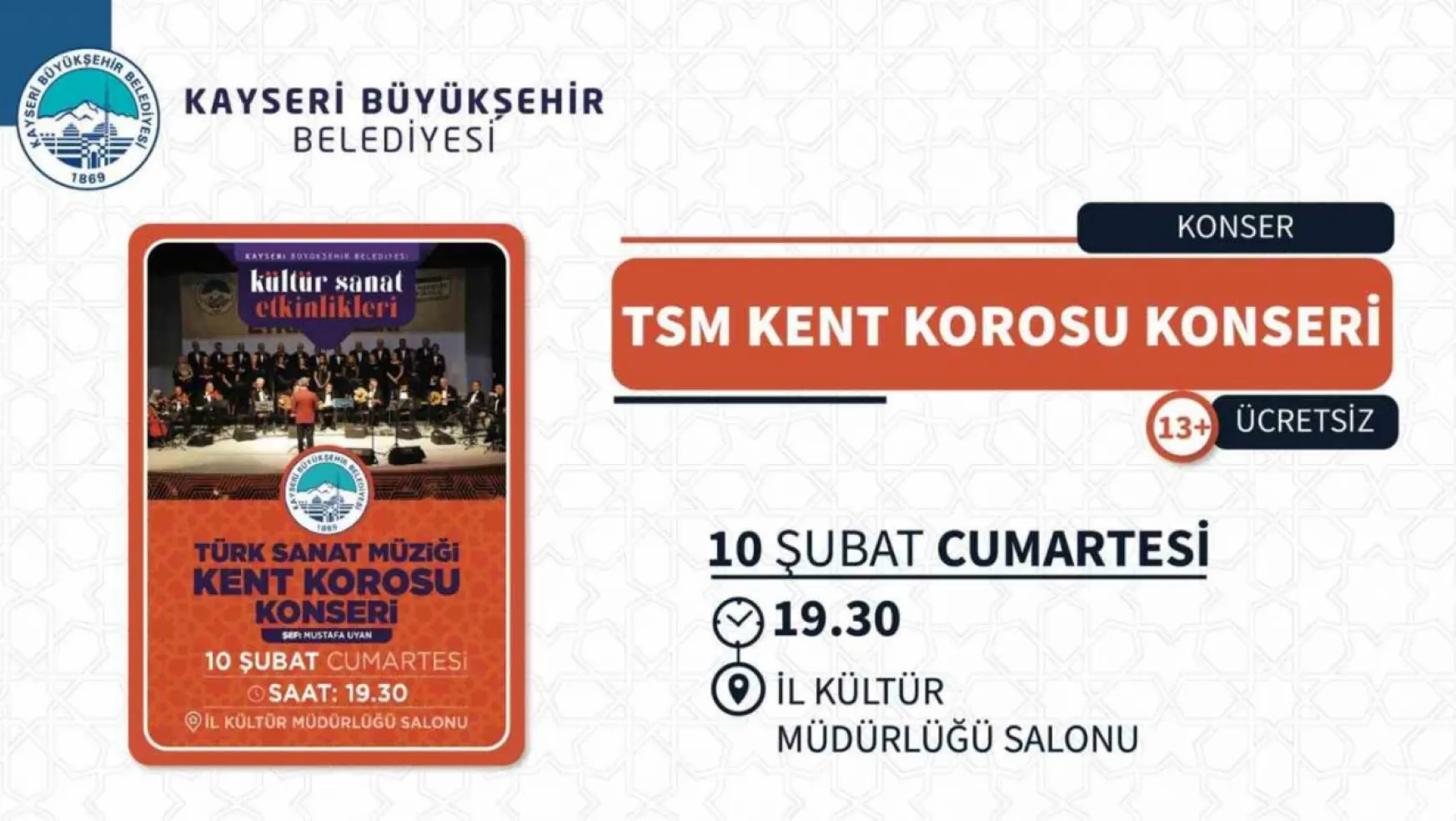 Büyükşehir'den Türk Sanat Müziği Kent Korosu konseri
