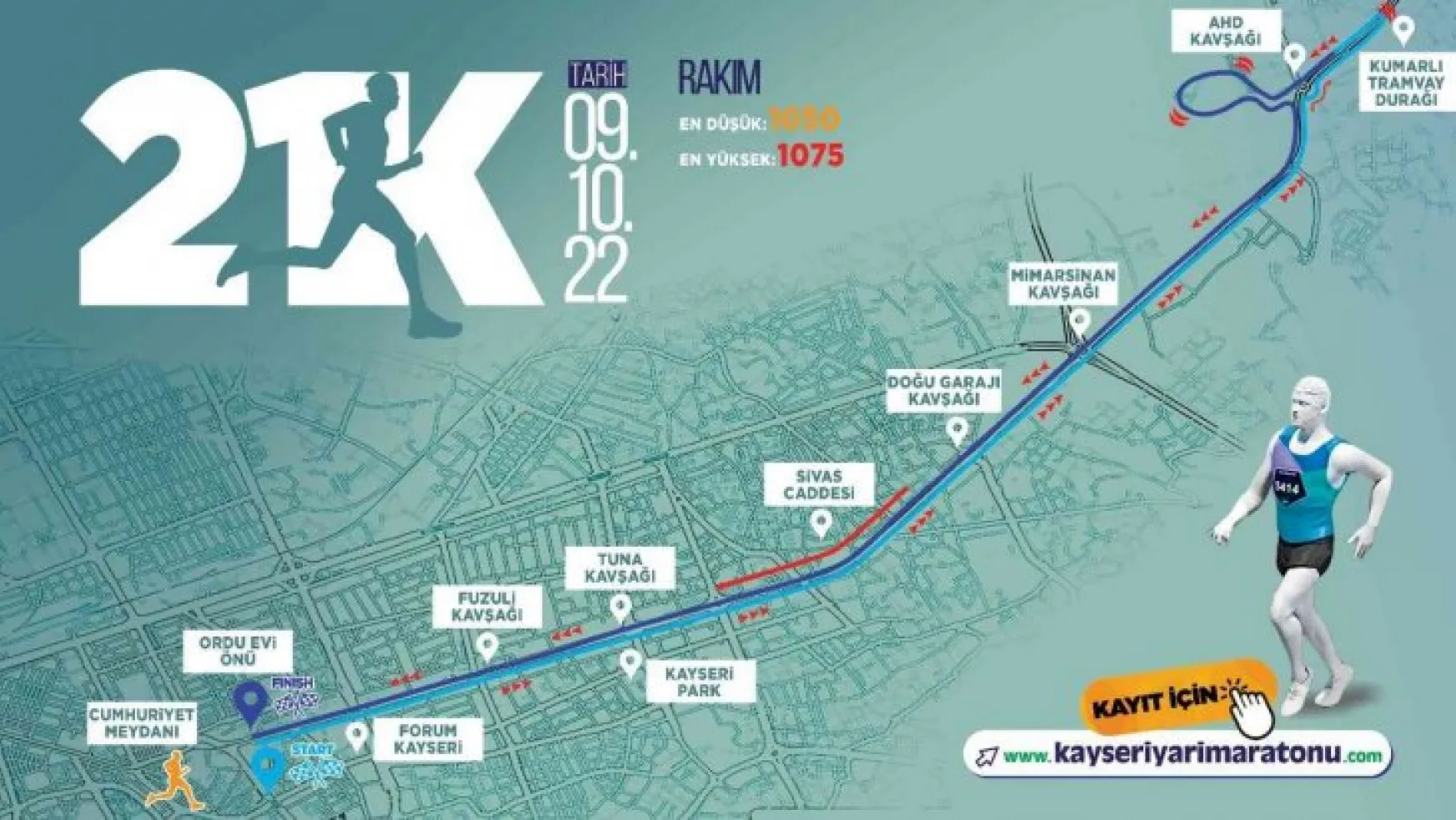 Büyükşehir'in Uluslararası Kayseri Yarı Maratonu'nda heyecan artıyor