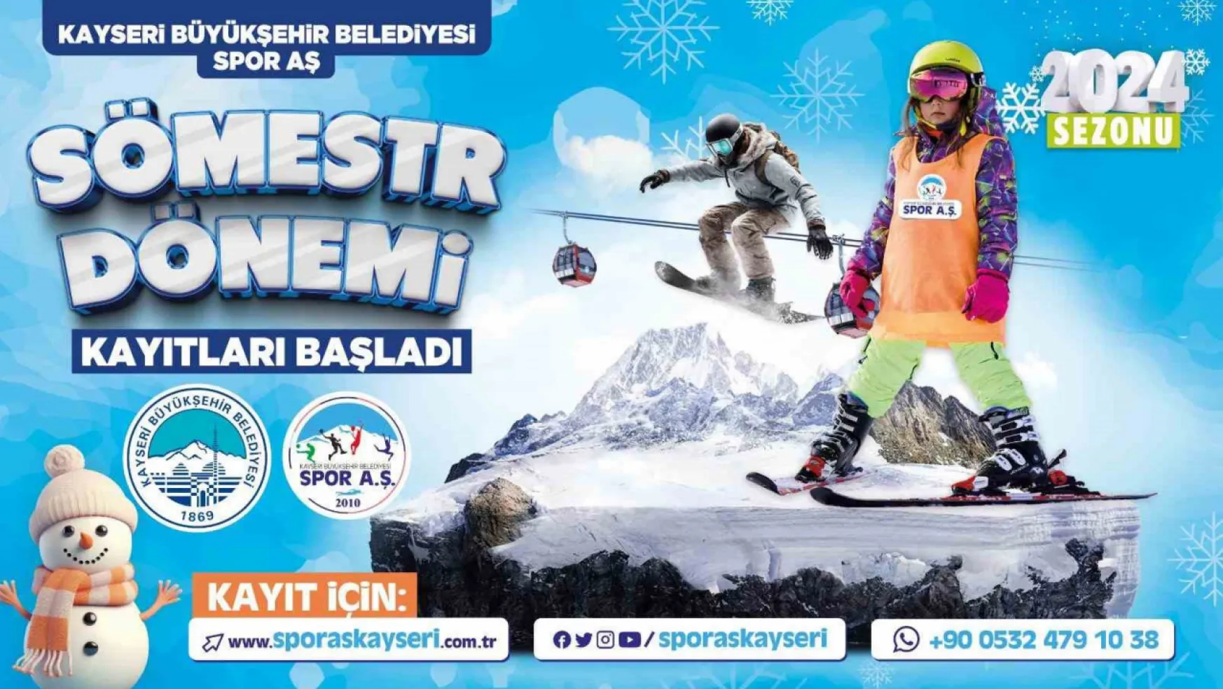 Büyükşehir Spor A.Ş.'den Kayak Okulu'nda 'sömestr' jesti