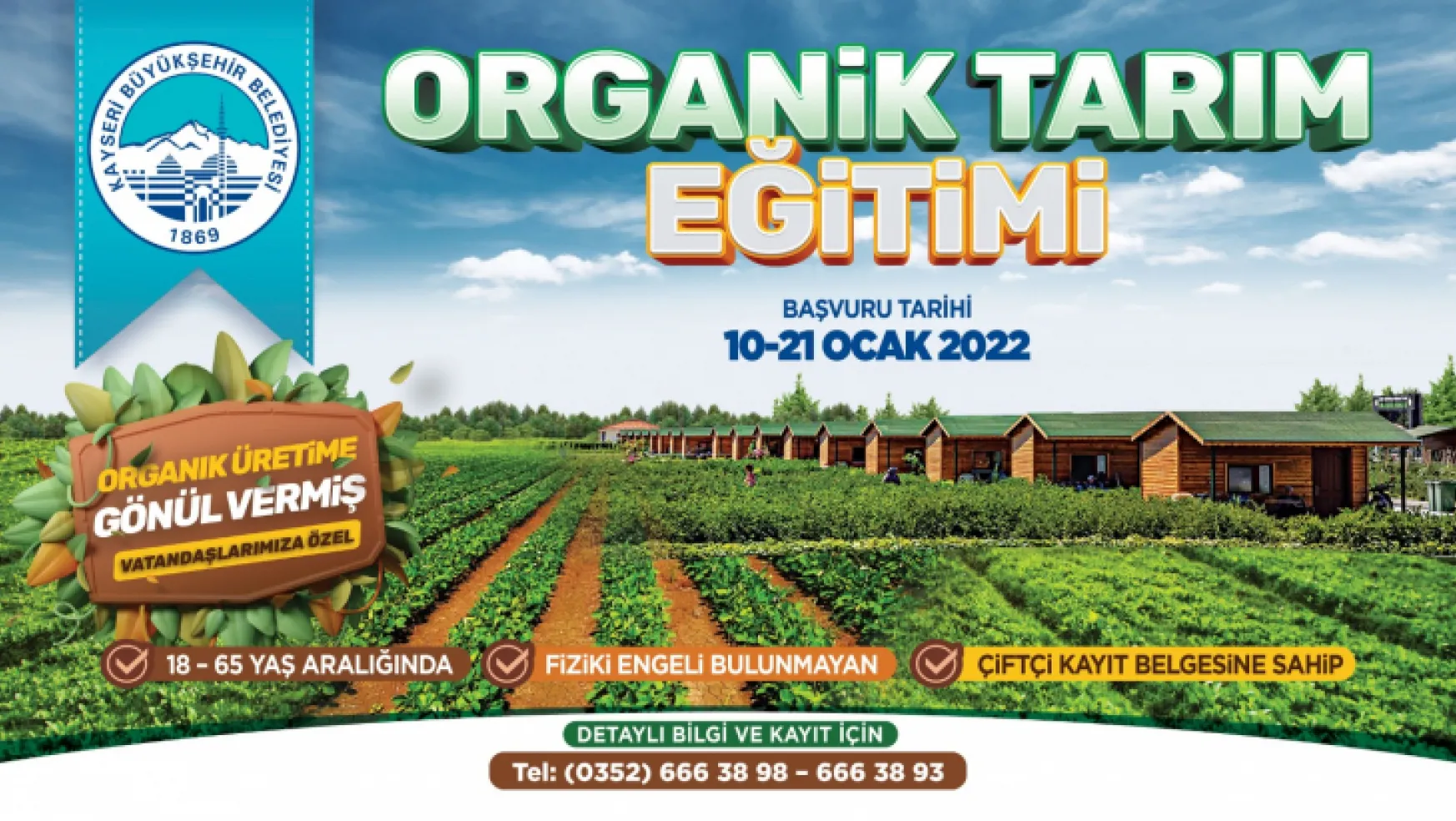 Kayseri Büyükşehir Belediyesi'nde organik eğitim başlıyor