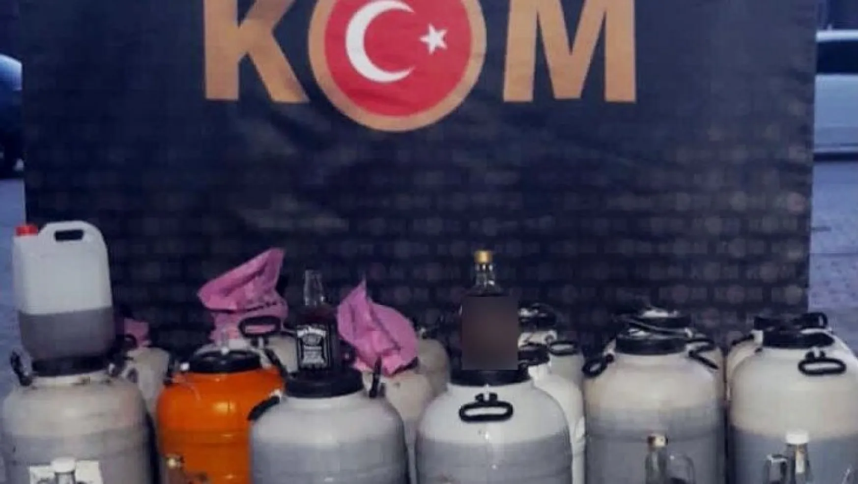 Kayseri'de 350 litre el yapımı sahte içki ele geçirildi