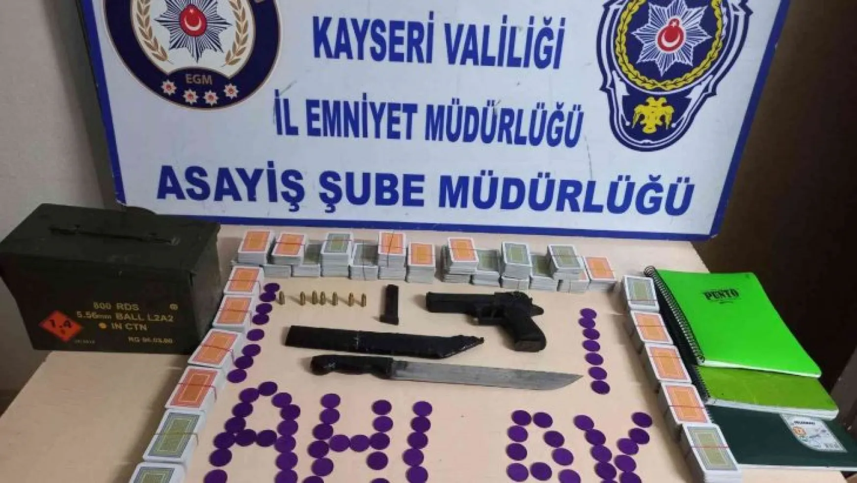 Kayseri'de kumar oynayan 23 kişiye 41 bin 837 TL para cezası