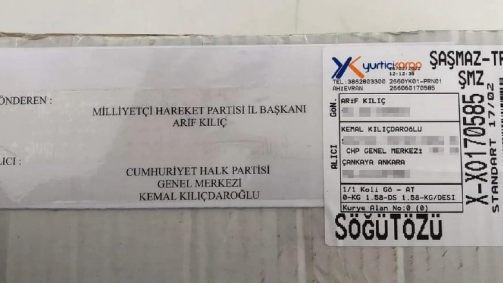 MHP Kırşehir İl Başkanı Kılıçdaroğlu'na kandil gönderdi