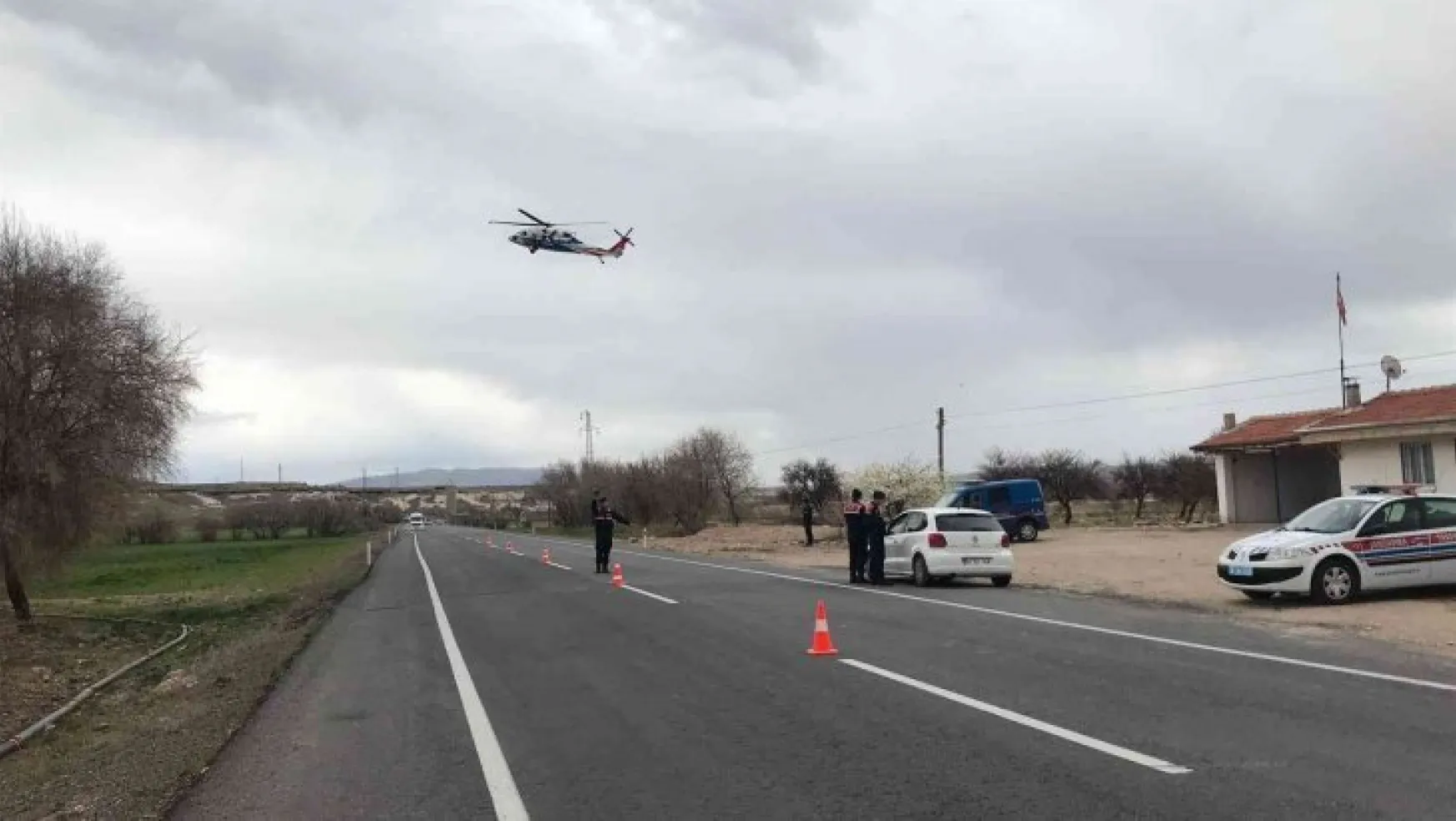 Nevşehir'de helikopterle trafik denetimi yapıldı