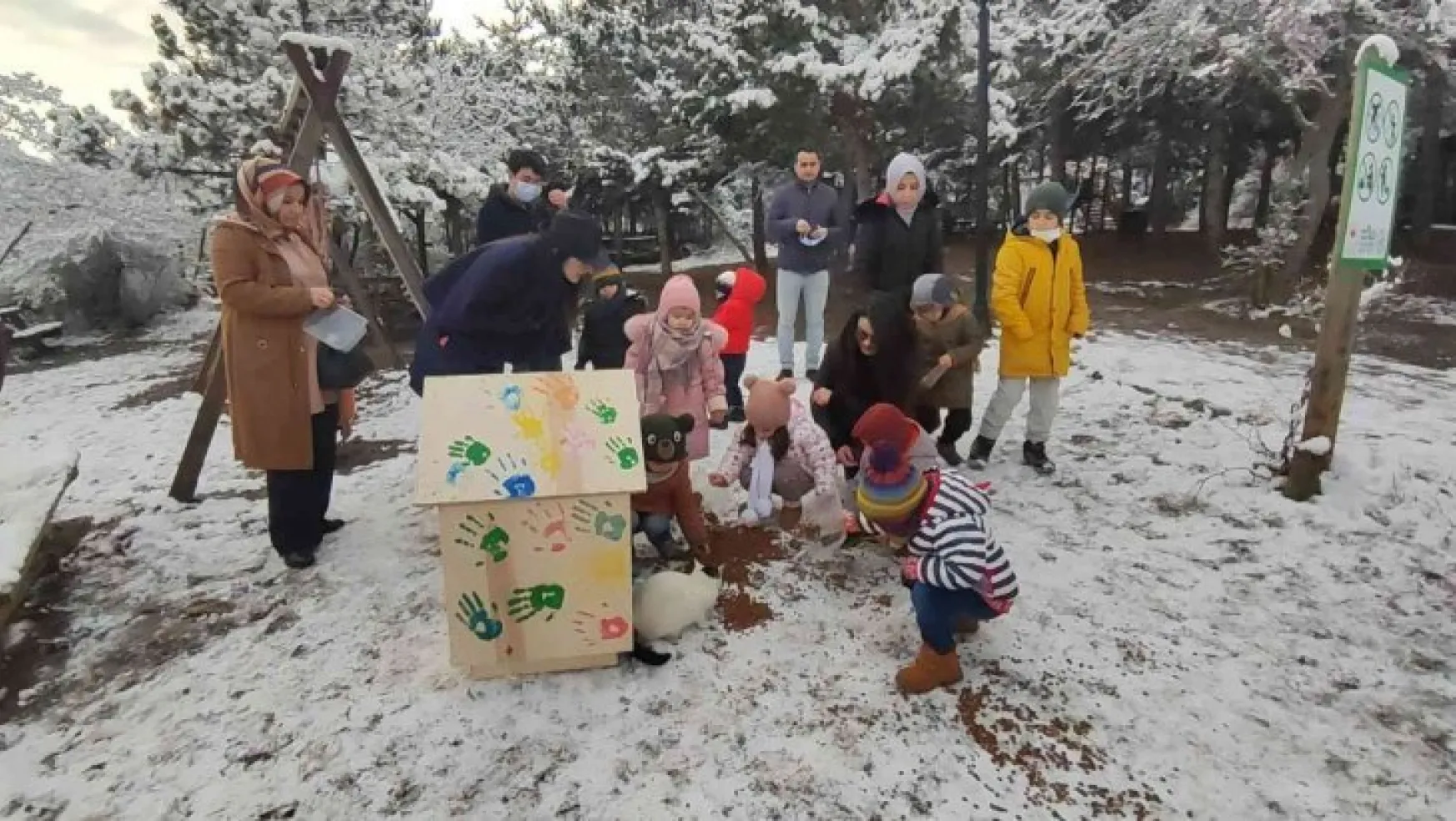 Yozgat'ta minik öğrenciler hayvanlar için yuva yapıp yiyecek bıraktı