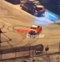 Buz üstünde drift atan sürücüye yüklü ceza