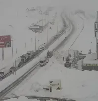 Erciyes'de yollar trafiğe kapalı