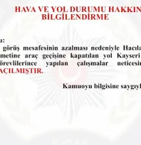 Erciyes yolu araç trafiğine açıldı