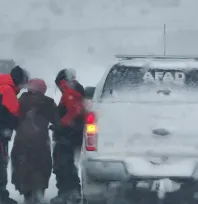Erciyes yolunda mahsur kalan araçlara AFAD ekipleri müdahale etti