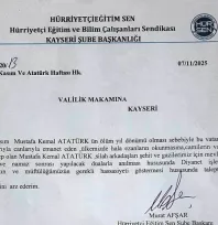 Hürriyetçi Eğitim Sendikası'ndan 'Atatürk üzerinden' polemik oluşturacak talep