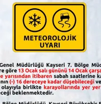 Kayseri'ye buzlanma ve don uyarısı: Ekipler görev başında