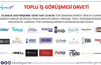 598 kişilik alım için toplu iş görüşmesi gerçekleşecek