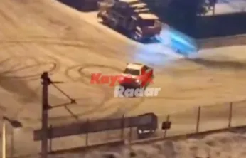Buz üstünde drift atan sürücüye yüklü ceza