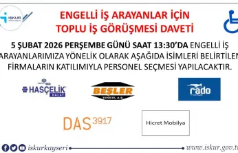 Engelli vatandaşlara yönelik toplu iş görüşmesi gerçekleşecek