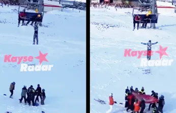 Erciyes'te Teleferikte Asılı Kalan Kayakçı Düşmemiş: Atlayınca kurtarılmış