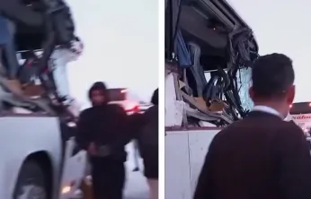 İncesu'da otobüs TIR'a çarptı:  3 yaralı