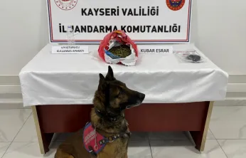 Jandarma ekipleri Develi'de 1,4 kilogram kubar esrar ele geçirdi