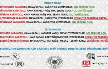 Kayseri'de yol durumu: Bazı güzergâhlar tır ve çekici trafiğine kapalı