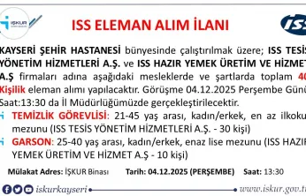 Kayseri Şehir Hastanesi'ne 40 kişilik personel alımı