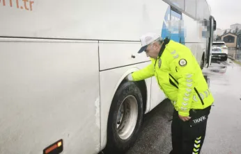 Kış lastiği denetimlerinde 20 araç kontrol edildi