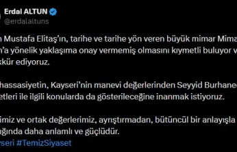 SP'li Altun'dan Elitaş'a teşekkür mesajı