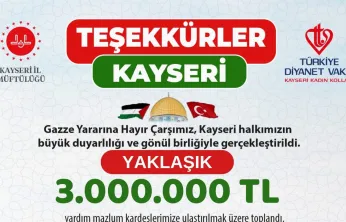 Türkiye Diyanet Vakfı Hayır Çarşısı'ndan Gazze için 3 Milyonluk Can Suyu