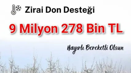 Kayseri'de 9 milyon 278 bin TL zirai don desteği hesaplara yatırıldı