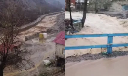 Yahyalı'da Dere Taştı, Evler Suya Gömüldü