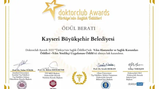 Kanser Sonrası Tedavi Merkezi, birincilik getirdi