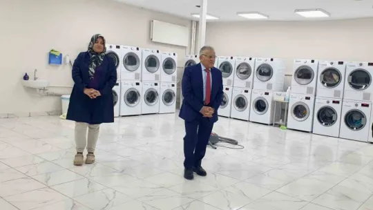 Başkan Büyükkılıç, Çamaşır Yıkama Merkezi'nde incelemelerde bulundu