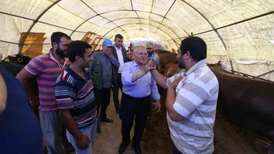 Başkan Büyükkılıç, kurban pazarında sıkı pazarlığa katıldı