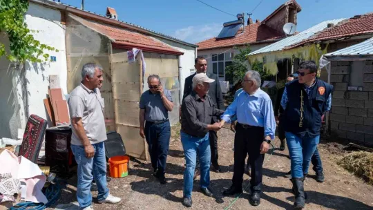 Başkan Büyükkılıç, sel bölgesi Çiftlik'te yaraları sarıyor