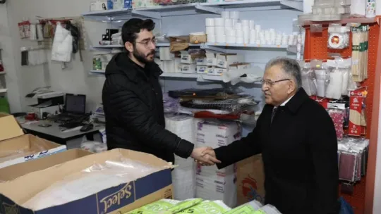 Başkan Büyükkılıç'tan haftanın son iş gününde esnaf ziyareti