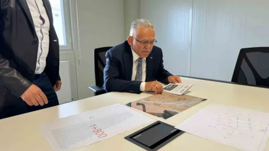 Başkan Büyükkılıç, yüksek hızlı tren hattı projesi şantiyesinde incelemelerde bulundu